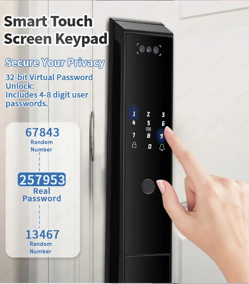 TTLOCK Smart Door Lock WiFi 3D Facial Recognition Electronic Lock Password Security Lock With Camera Biometric Door Lock For Hom