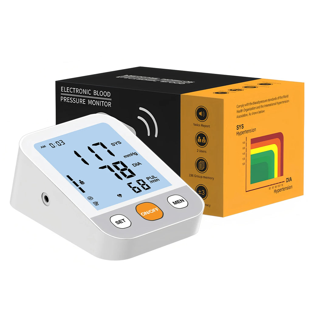 Blood Pressure Machine LED Display Digital Upper Arm Blood Pressure Monitor Automatic Tonometer BP Meter Arm Cuff Test Kit