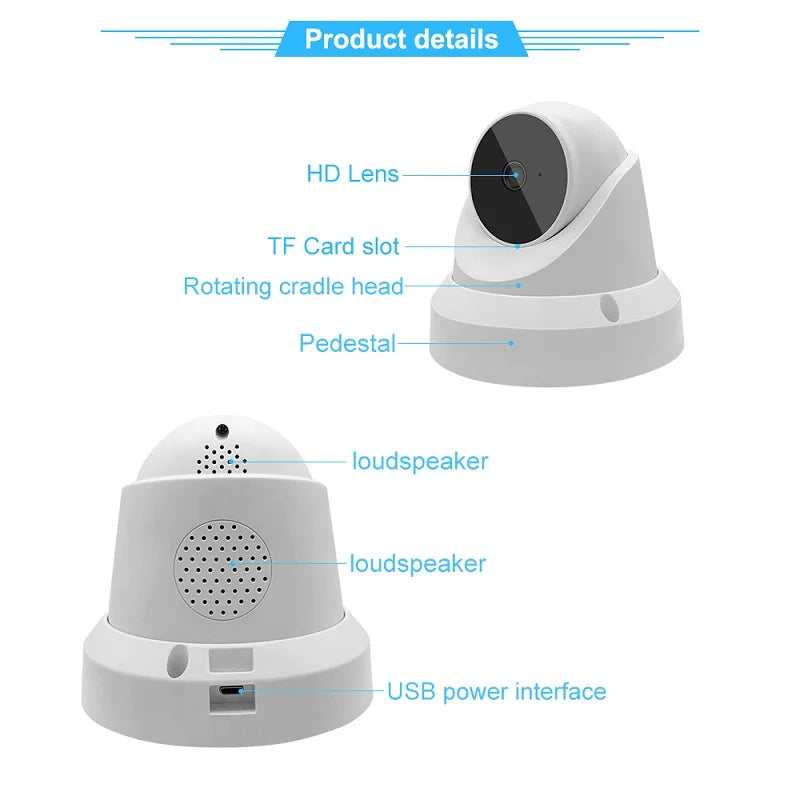 3MP WiFi IP Camera V380 Pro App Smart Home Security Night Vision Indoor Ceiling Mount Wireless CCTV Dome Camera