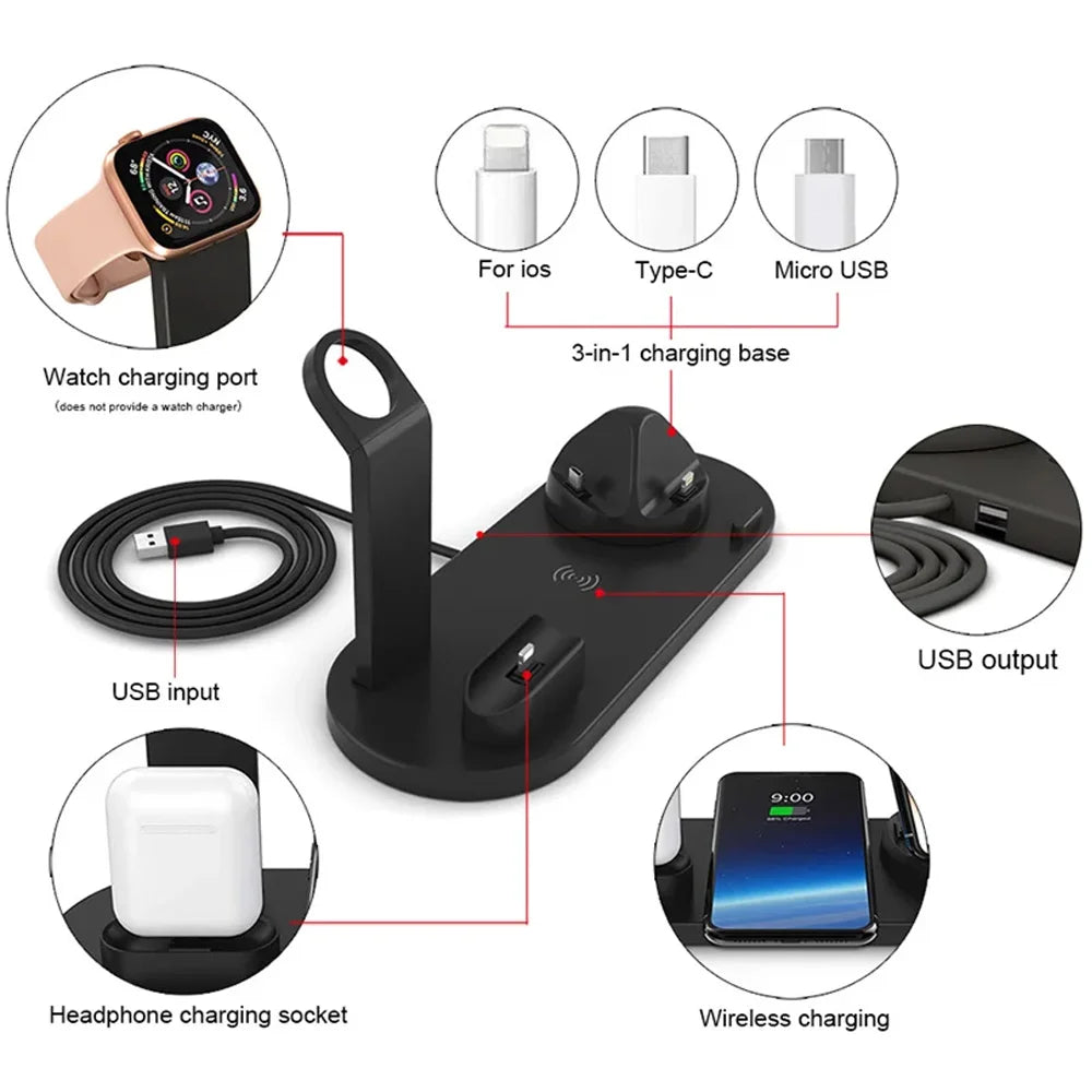 Wireless Charger for iPhone 17-12 & AirPods, Qi Certified Multi-Device Pad Tidesmit