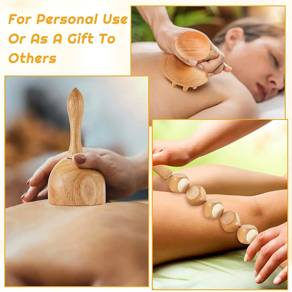 Wooden Lymphatic Drainage Massager Tool for Targeted Body Contouring Back Massage Instrument Tidesmit