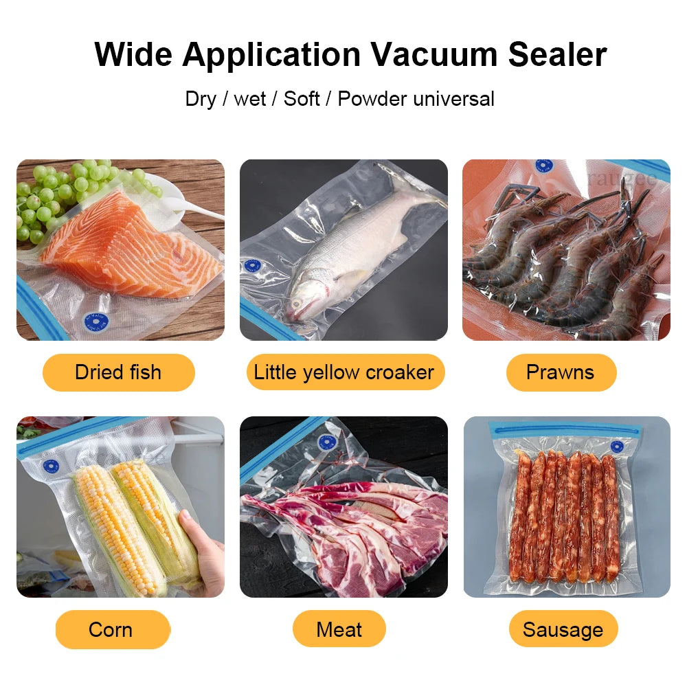 Electric Vacuum Sealer Pump Rechargeable Air Pump Automatic Sealing Machine with Reusable Vacuum Sealer Bags Food Packaging Bag