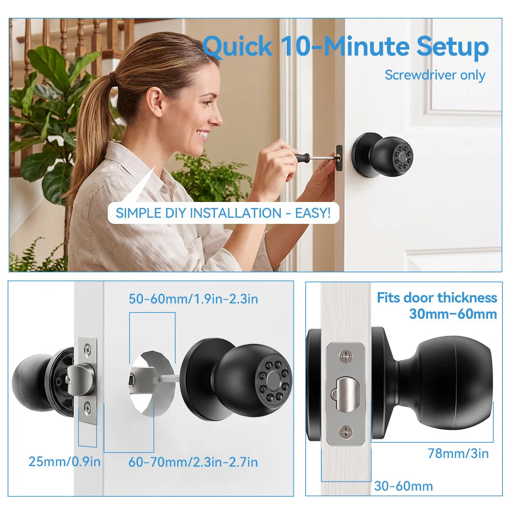 Tuya Smart Bluetooth Fingerprint Lock Smart Life Control Passcode Unlock Electronic Digit Home Intelligent Security System