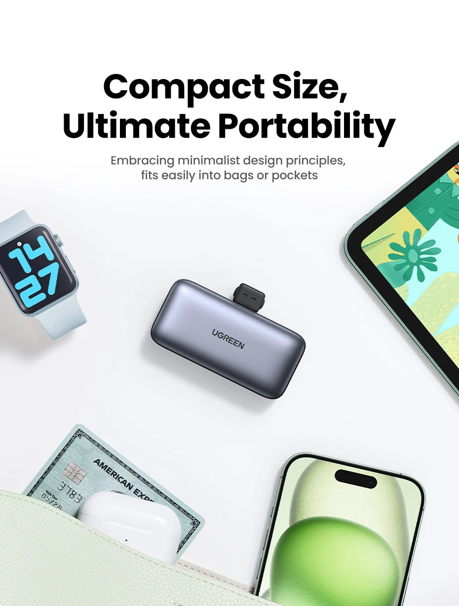 Tidesmit 5000mAh Portable Power Bank with USB-C PD Fast Charging Tidesmit