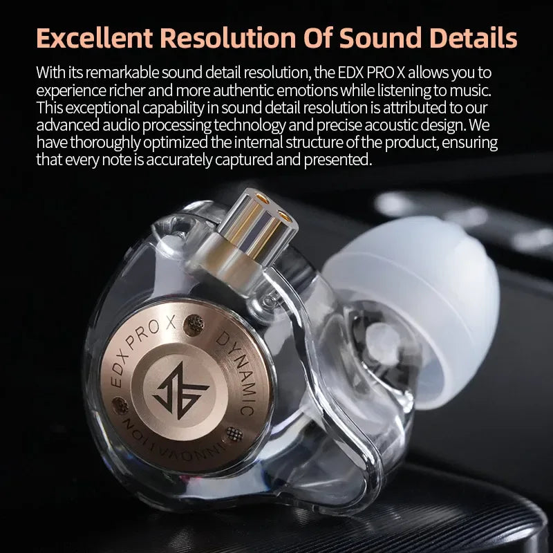 KZ EDX PRO X Dynamic Drive Earphone HIFI Bass Earbud DJ Sport Music Cancelling Headsets Tidesmit