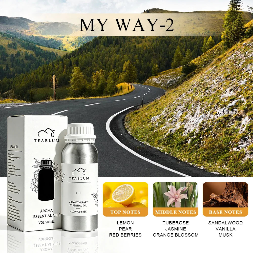 TEABLUM 500ML Aromatic Hotel Essential Oil Hotels Home Air Freshener Pure Plant Essential Oil Alcohol Free for Electric Diffuser