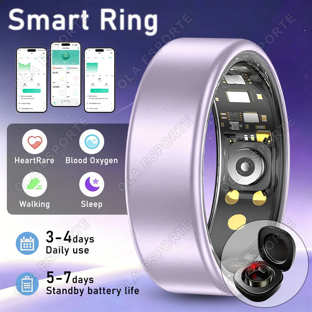 New Various Colors Available Smart Ring Bluetooth Heart Rate Sleep Monitoring Men Women Smartring Waterproof Health Sport Rings