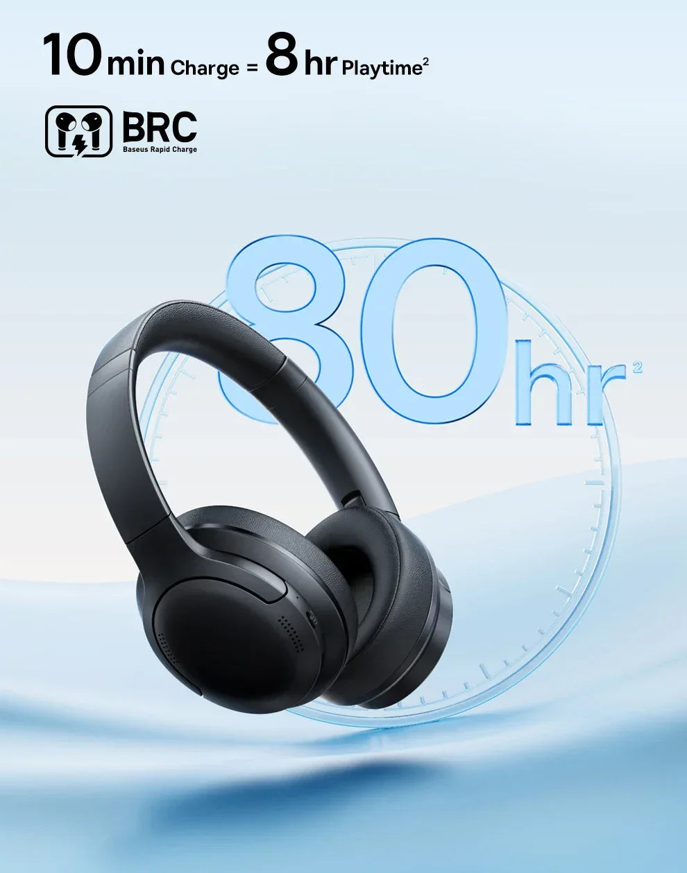 Baseus Wireless Headphones Bluetooth 5.3 HIFI Level Earphone 40mm Driver Foldable Over Ear Headsets 70H Playtime Spatial Audio Tidesmit