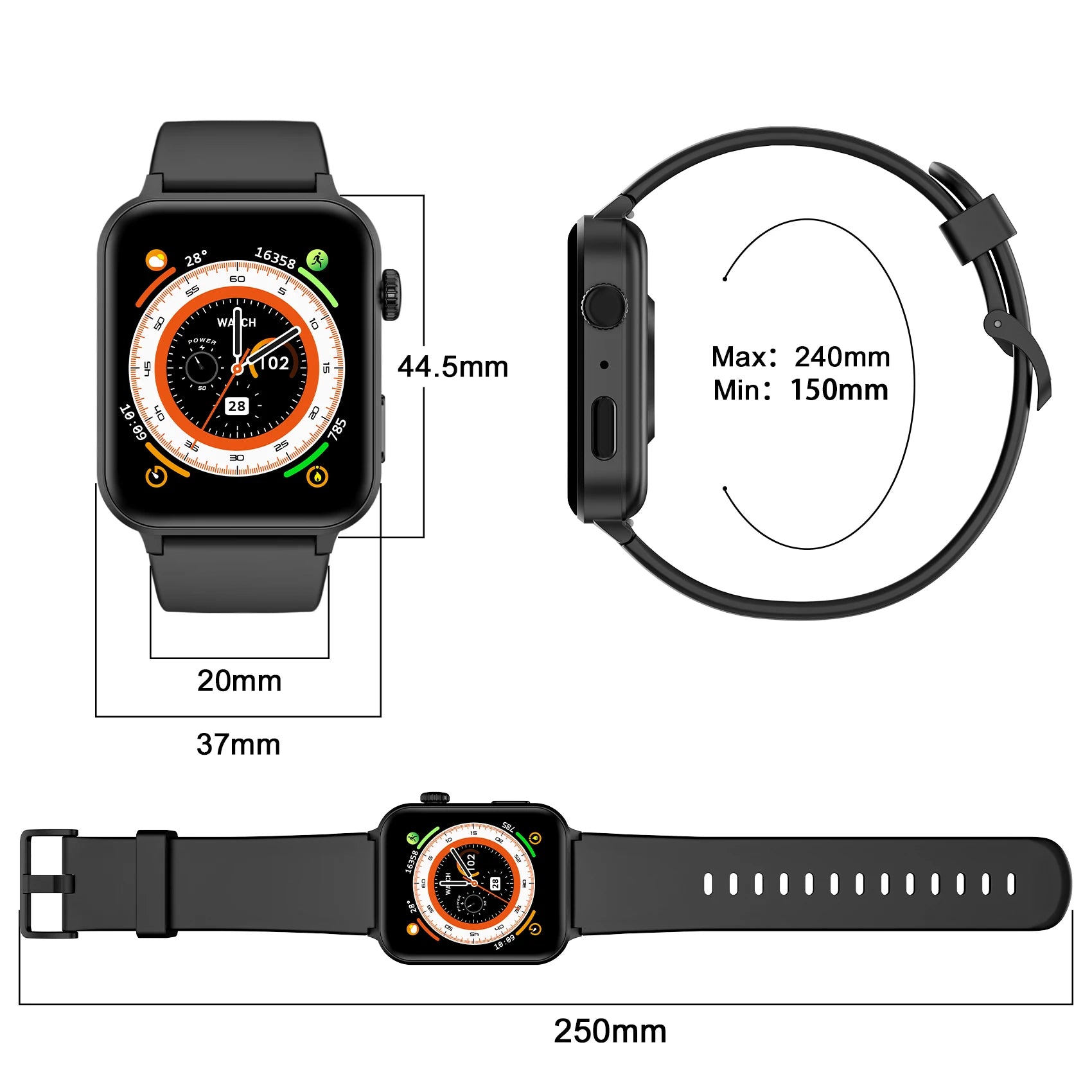 1.85‘’ HD Screen Smartwatch Health Monitoring 100+ Sport Modes Fitness Tracking Bluetooth Smart Watches for Men Women Gifts