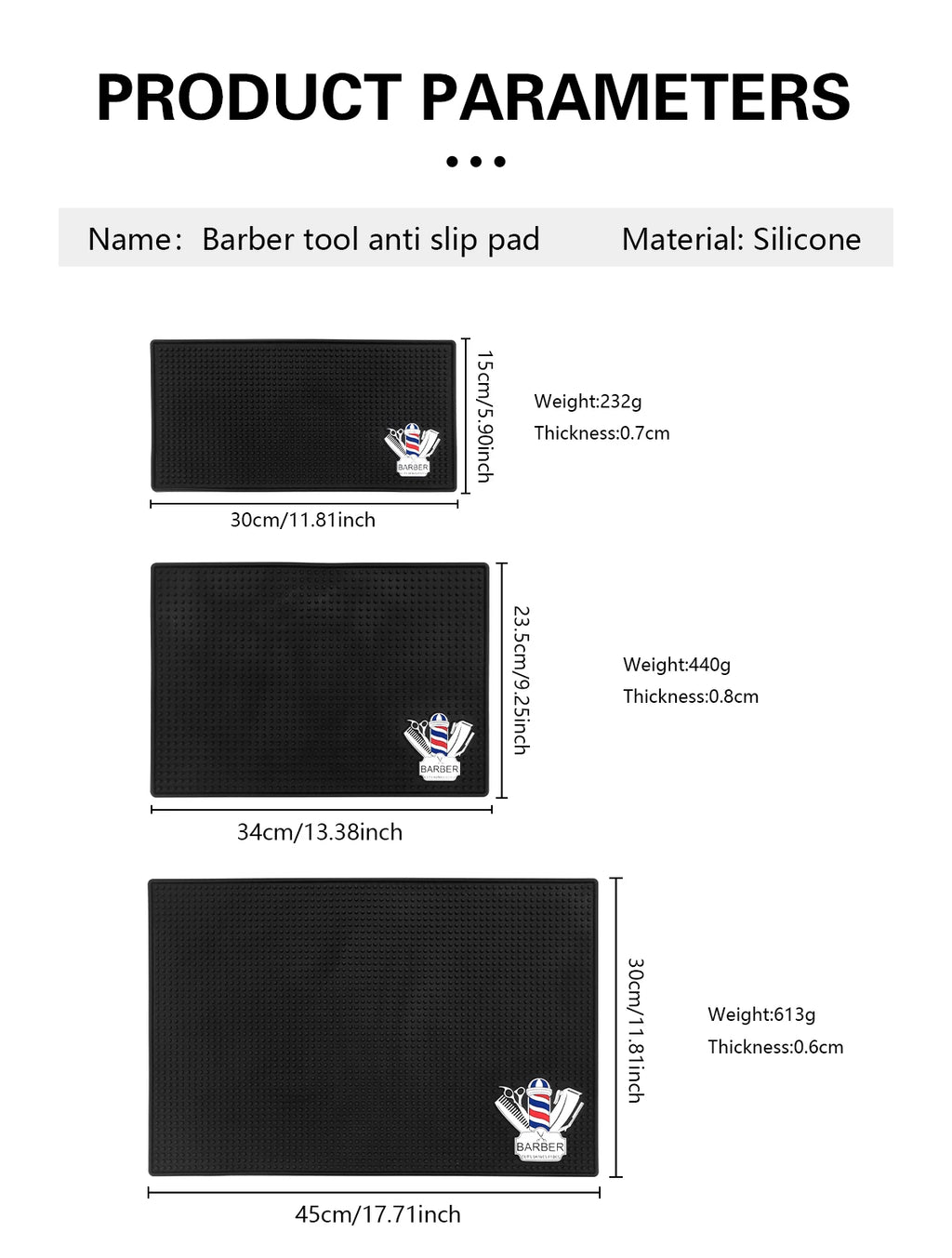Barber Station Mat | Non-Slip Heat-Resistant Hair Tool Organizer Massage Chairs Tidesmit