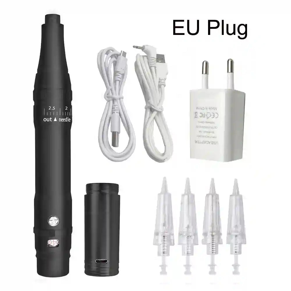 Wireless Professional PMU Machine - Precision Microblading Pen Kit Permanent Makeup Machines Black- EU Plug Tidesmit