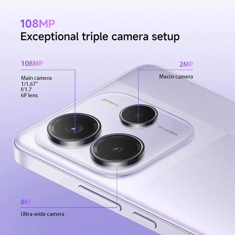 Global version Xiaomi Redmi Note 14 5G Smartphone Dimensity 7025-Ultra  108MP AI camera NFC 6.67" 120Hz AMOLED display IP54