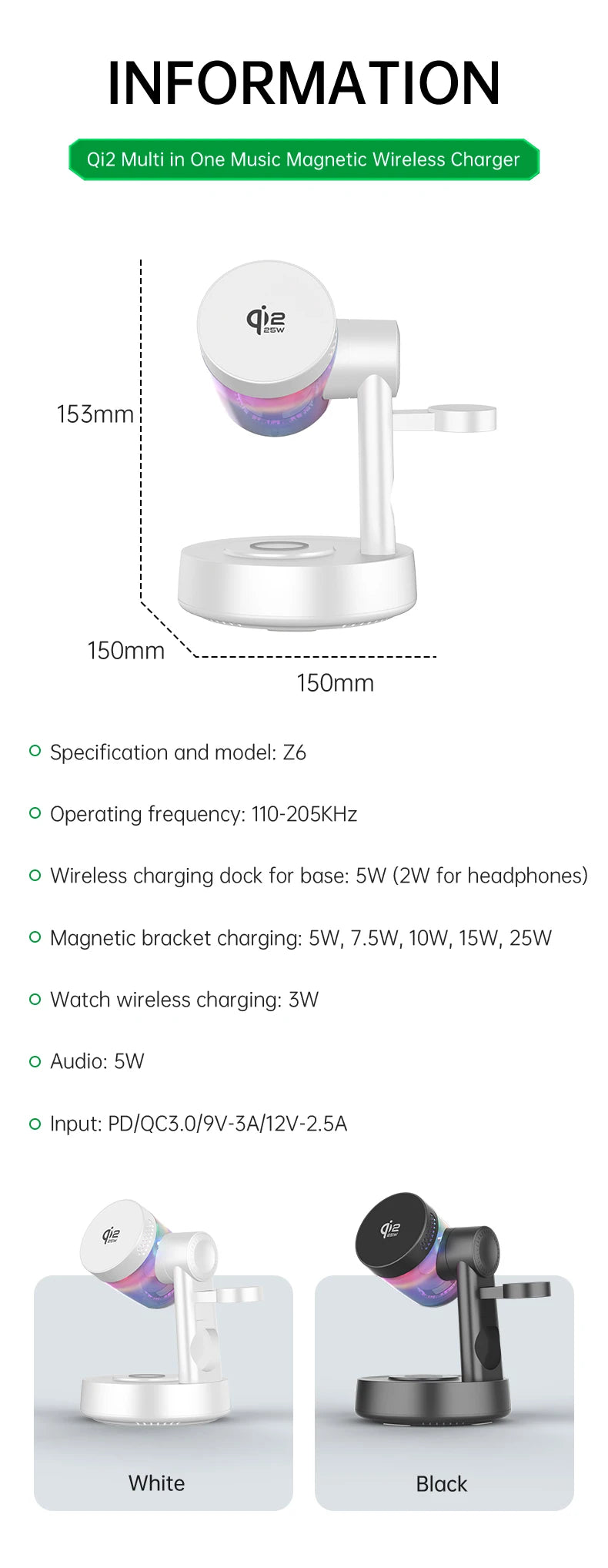 3-in-1 Wireless Charger: Qi Certified Fast Charging for Apple Devices Tidesmit