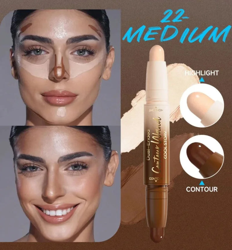 Tidesmit double-ended contour stick for sculpting and highlighting with waterproof full coverage cream formula