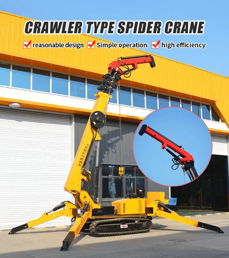 Customizable 3T Spider Crane Lifting Crane with 3m Fly Jib for Special Heavy Duty Industrial Lifting Requirements