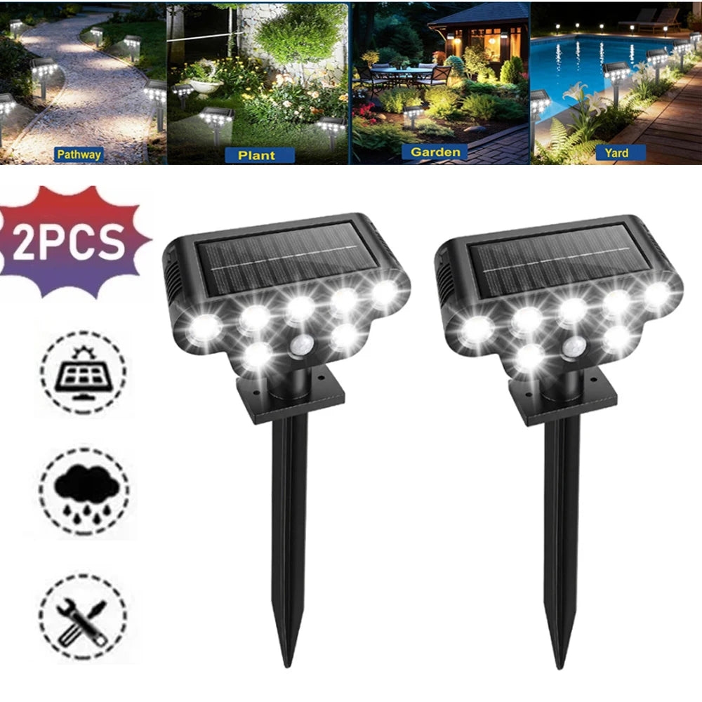 7 LEDs Solar Pathway Light Outdoor Solar Lamp Waterproof Landscape Lighting for Garden Yard Patio Walkway Driveway Camping Decor