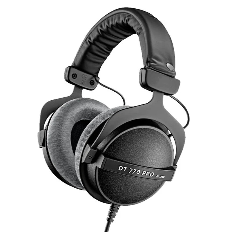Studio Monitor Headphones 250 Ohm - Precision Wired Over-Ear Audio Gray 80 Ohm Tidesmit