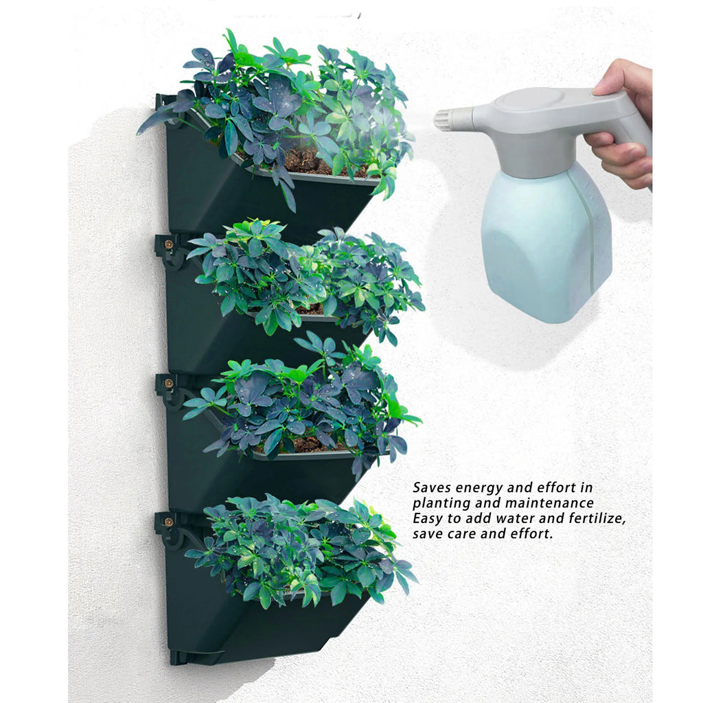 4 Pots Vertical Garden Wall Planter For Growing Flowers/Vegetables Or Other Different Kinds Of Plants Breathable/Space-Saving