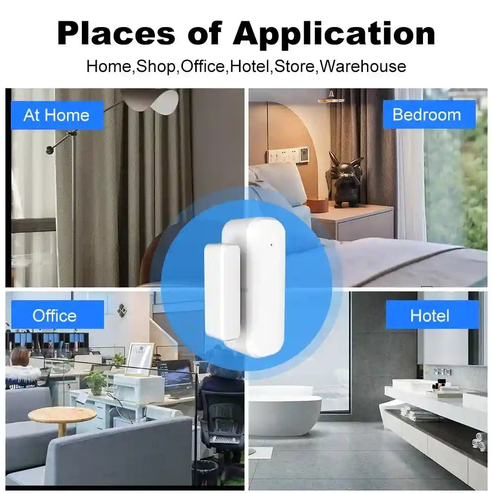 Zigbee Door Window Sensor for Smart Home Automation - White Tidesmit
