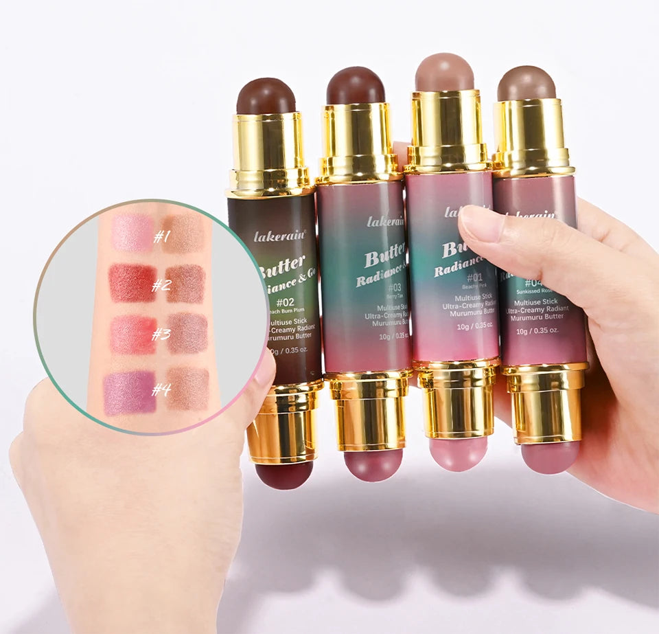 Tidesmit Double-Headed Bronzer Blush Stick showing creamy texture and blendable finish for face makeup application