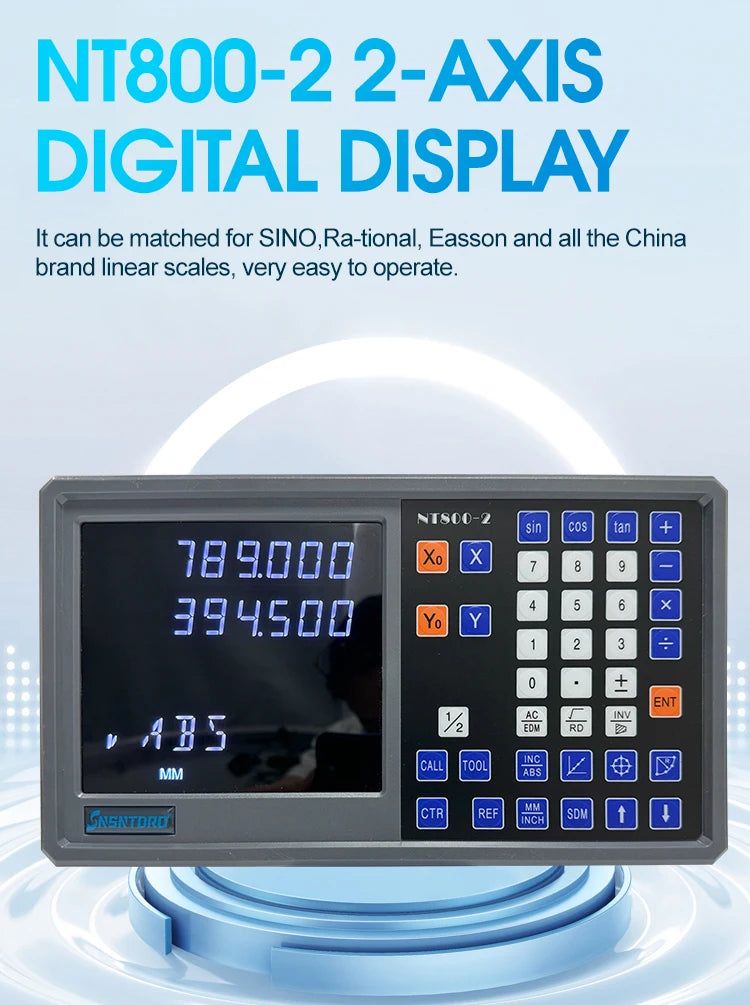 Ultra-accurate Dro NT800-3 NT800-2 Set AC90-260V&50-1000mm Linear Glass Scale Encoder Digital  Ruler for Lathe Milling Machines