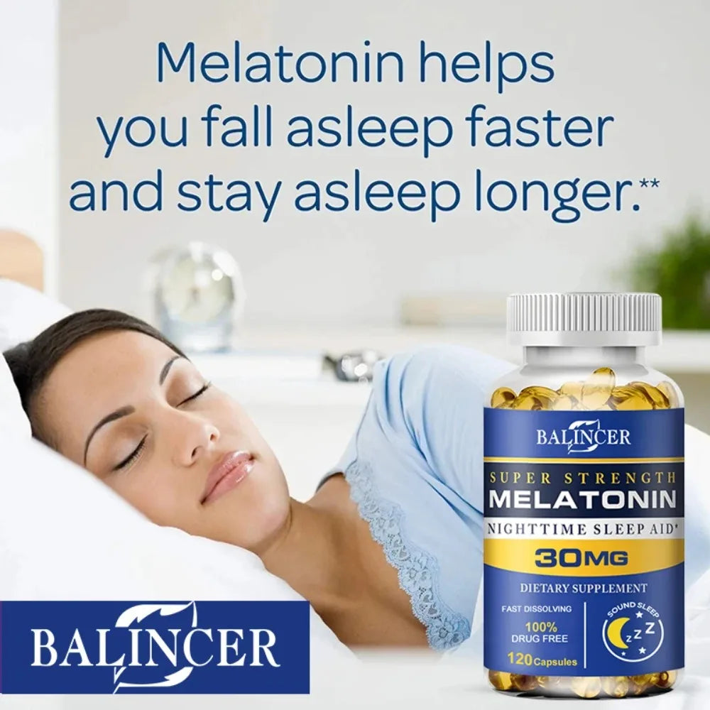 Dietary Supplement To Improve Nighttime Sleep Quality and Improve Insomnia, Reduce Waking Time, Boost Immunity, with Melatonin