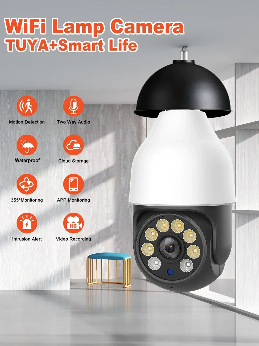 5MP HD Tuya WiFi IP Camera Outdoor Waterproof AI Human Detection ONVIF Smart Wireless CCTV Security Surveillance Outdoor Cam