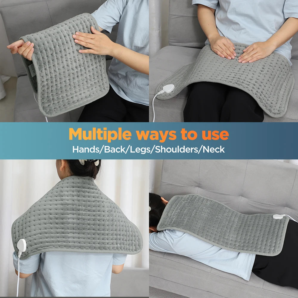 Electric Heating Pad for Muscle Relief - 10 Heat Settings & 4 Timers Body Shaping Massage Equipment Tidesmit