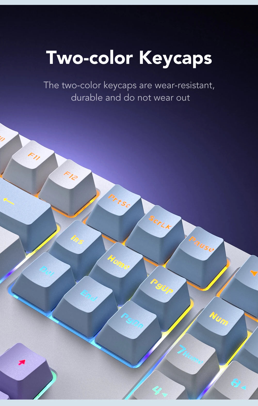 108-Key Wired Mechanical Gaming Keyboard | LED Backlit | Low Latency Anti-Ghosting | Dedicated Gaming Chip | for PC/Mac Gamer