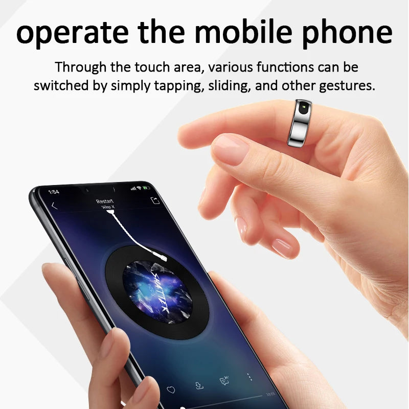 R08 Smart Ring with Charging Case Men Women Health and Sleep Monitor Heart Rate Monitoring 5ATM Waterproof Multi Sport Mode