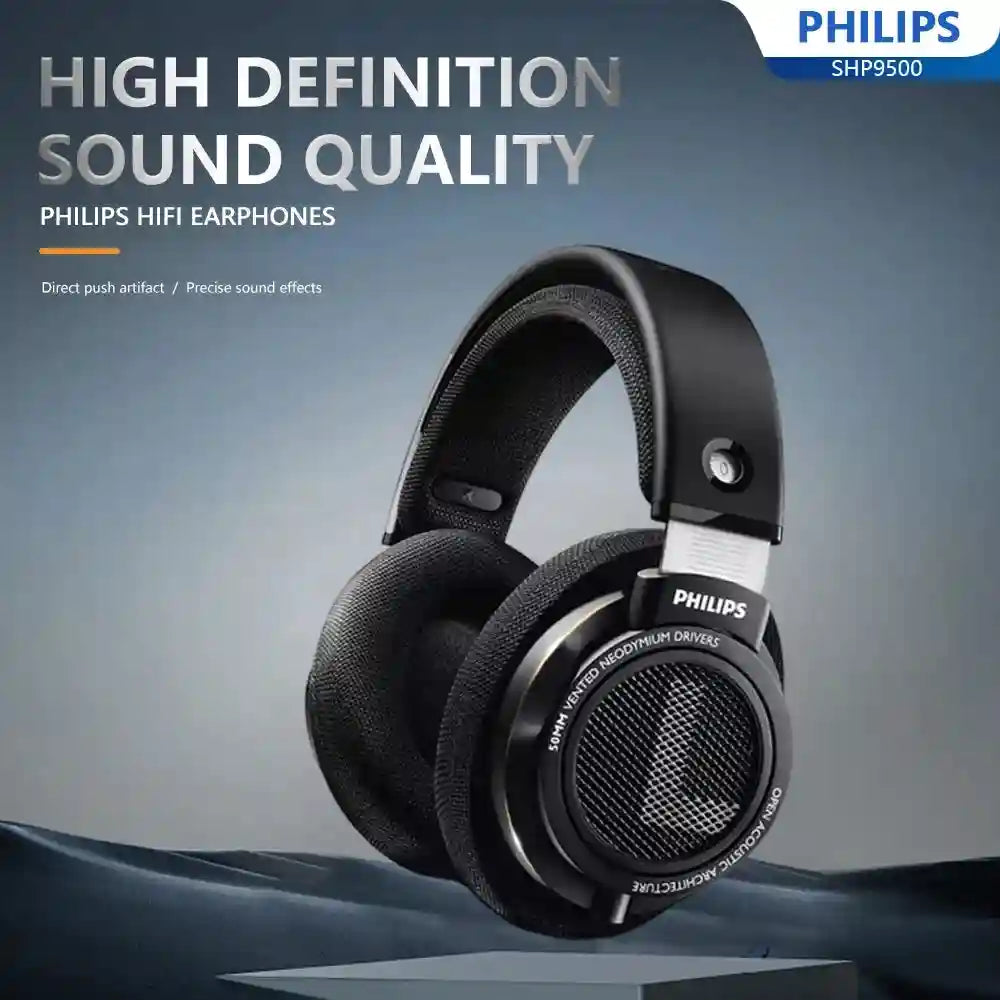 Wired HiFi Over-Ear Studio Monitor Headphones - Precision Sound Black Tidesmit