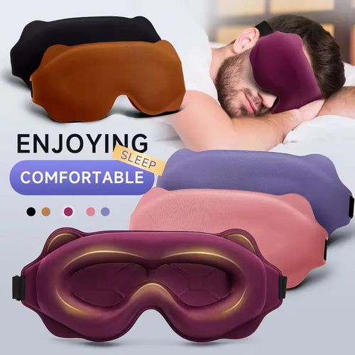 Weighted sleep mask, 3D contoured eye mask for side sleepers, soft blackout sleeping mask for men and women, multi-color.