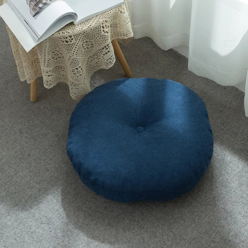 Round Shape Linen Seat Cushion Silk Cotton Core Tatami Cushion Pillow Home Decoration Soft Car Sofa Cushion Flax Round Sitting