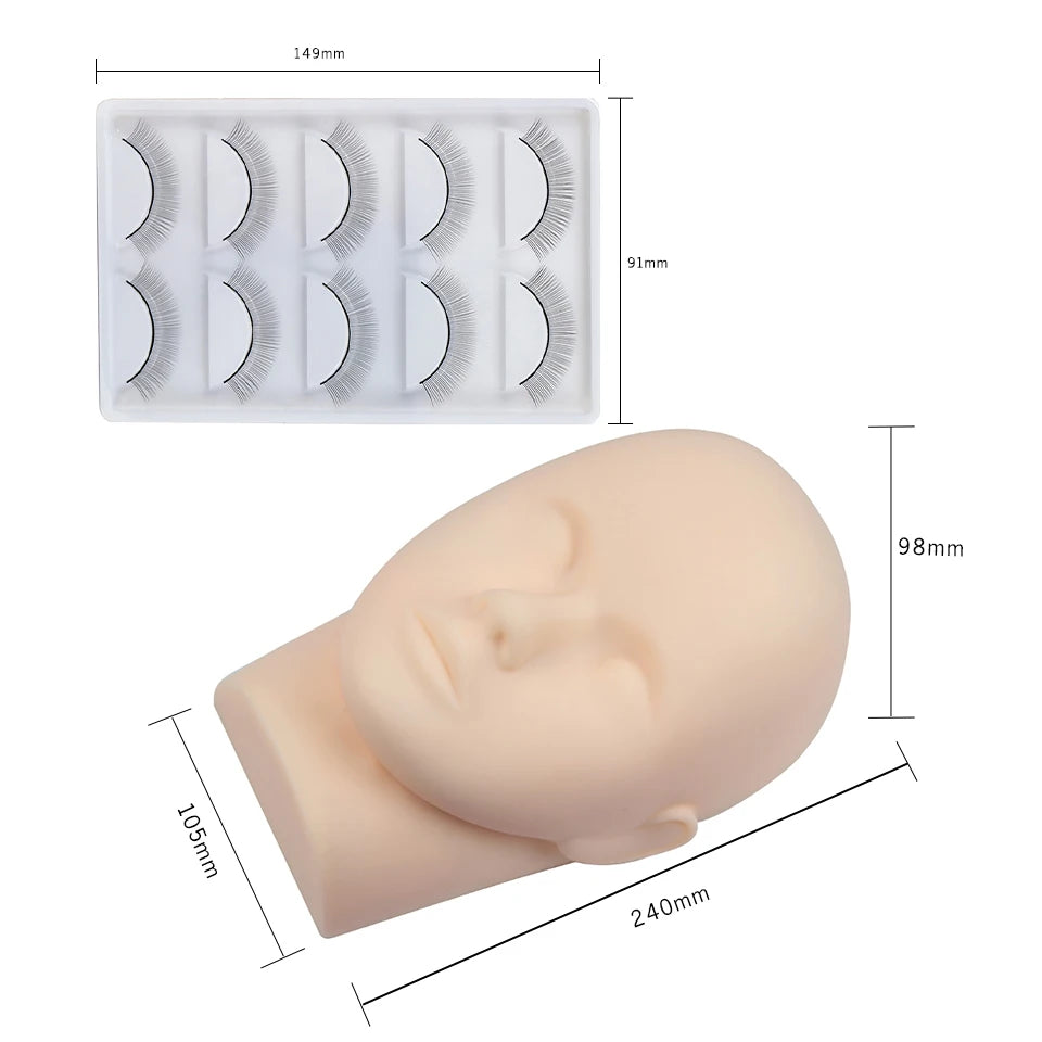 Tidesmit silicone mannequin head with removable eyelids for lash extension practice and professional makeup training