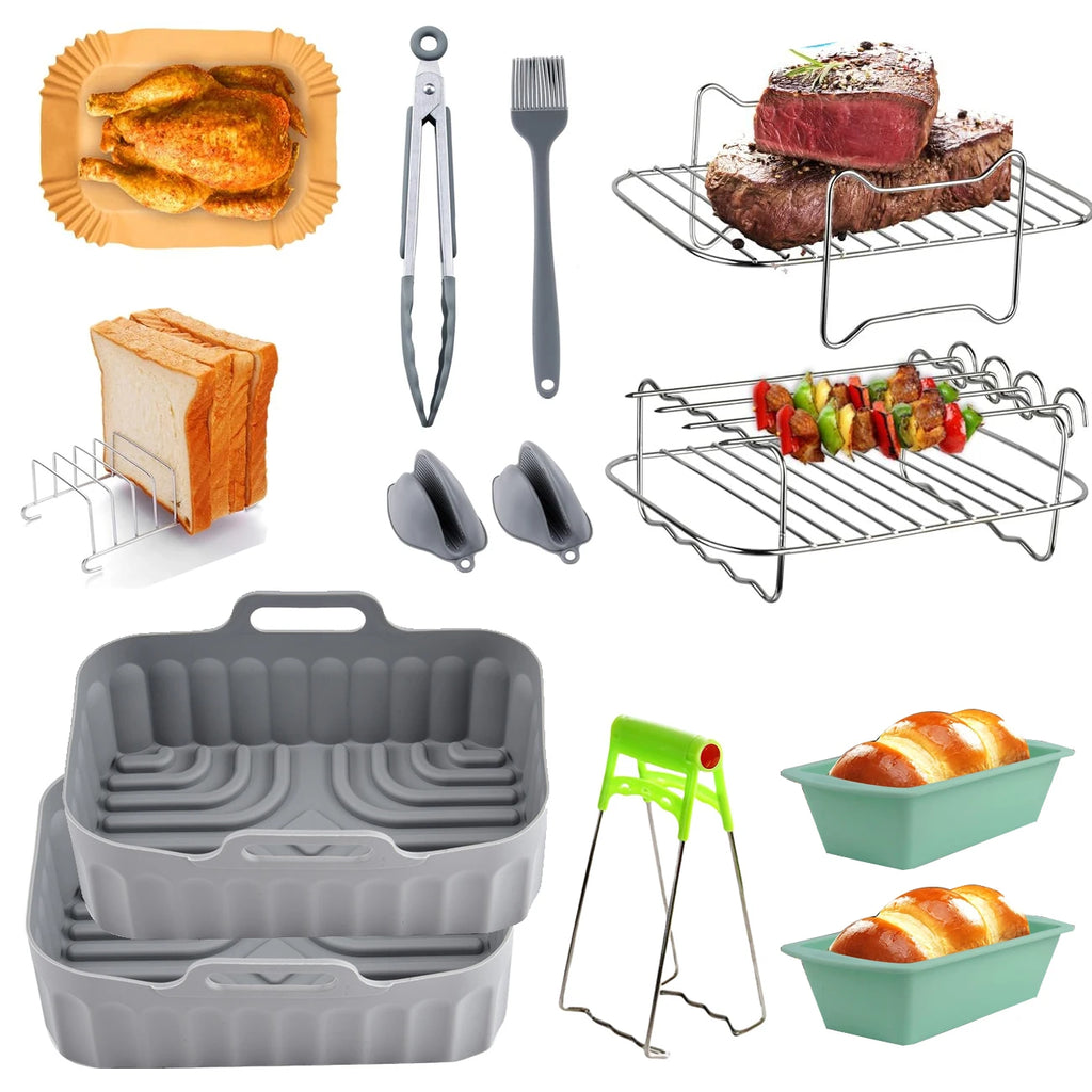 Air Fryer Accessories Set for  Ninja Foodi Max Dual Zone Air Fryer AF400EU/AF300EU/AF451EU  With Silicone Air Fryer Mold Baking