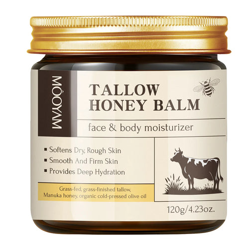 Tidesmit 120g grass-fed beef tallow and wild honey paste for deep moisturizing and wrinkle reduction