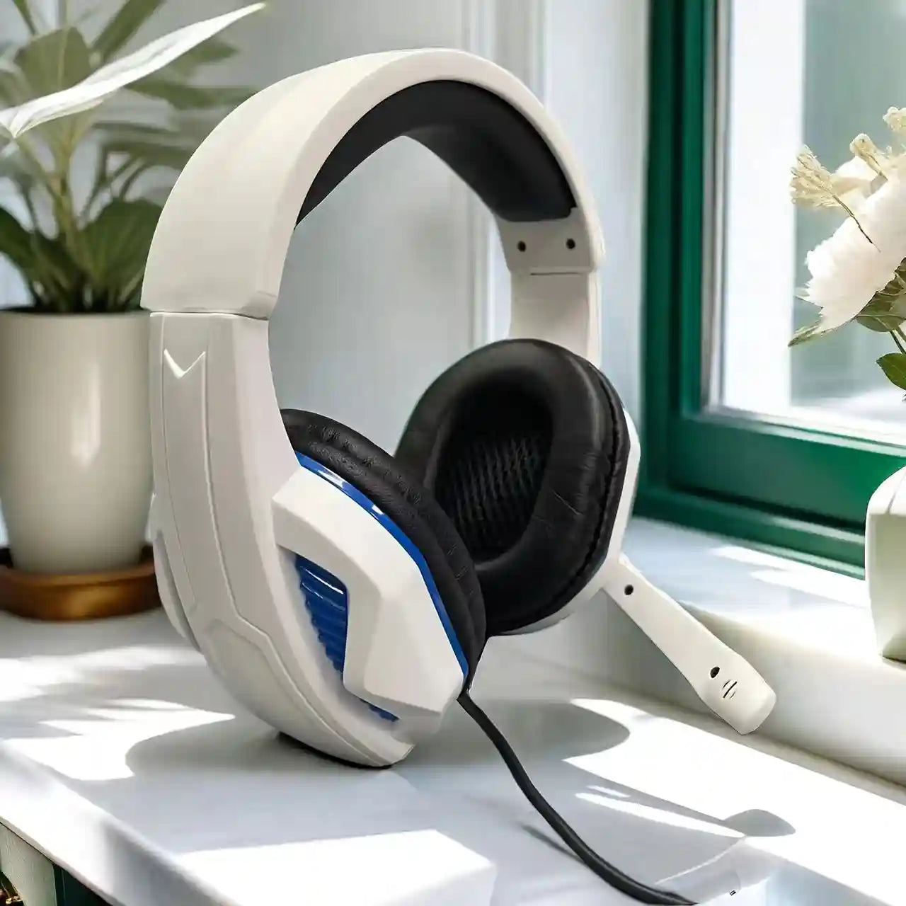 Gaming Headset with Mic | Deep Bass Over-Ear Wired Audio by Tidesmit Red Tidesmit