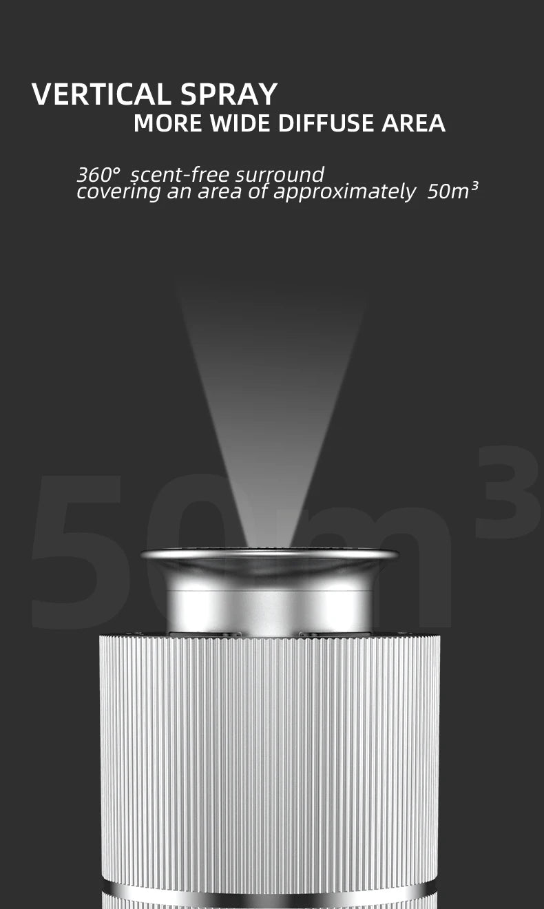 Metal Body Smart Car Diffuser Portable Rechargeable Waterless Aroma Nebulizer Home Office Essential Oil Fragrance Machine