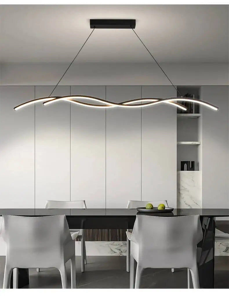 Black White Led Restaurant Pendant Lights Modern Minimalist Hotel Bar Restaurant Chandelier Home Indoor Decoration Lighting Lamp