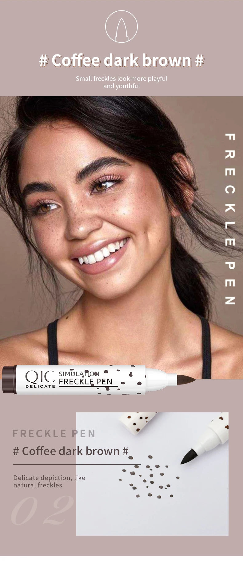 Tidesmit waterproof fake freckles pen for natural long lasting face makeup dot spot application