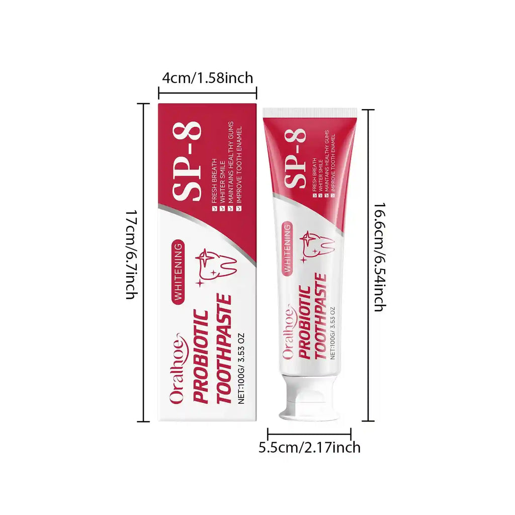Tidesmit probiotic teeth whitening toothpaste for enamel repair, gum protection, and refreshing breath.