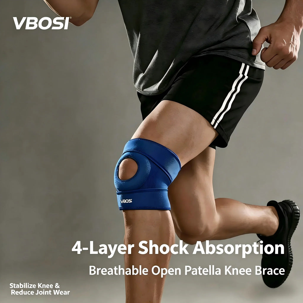 1PC Adjustable Knee Brace Patella Support - Open Patella Design for Knee Pain Arthritis Meniscus Relief Sports Basketball Runnin