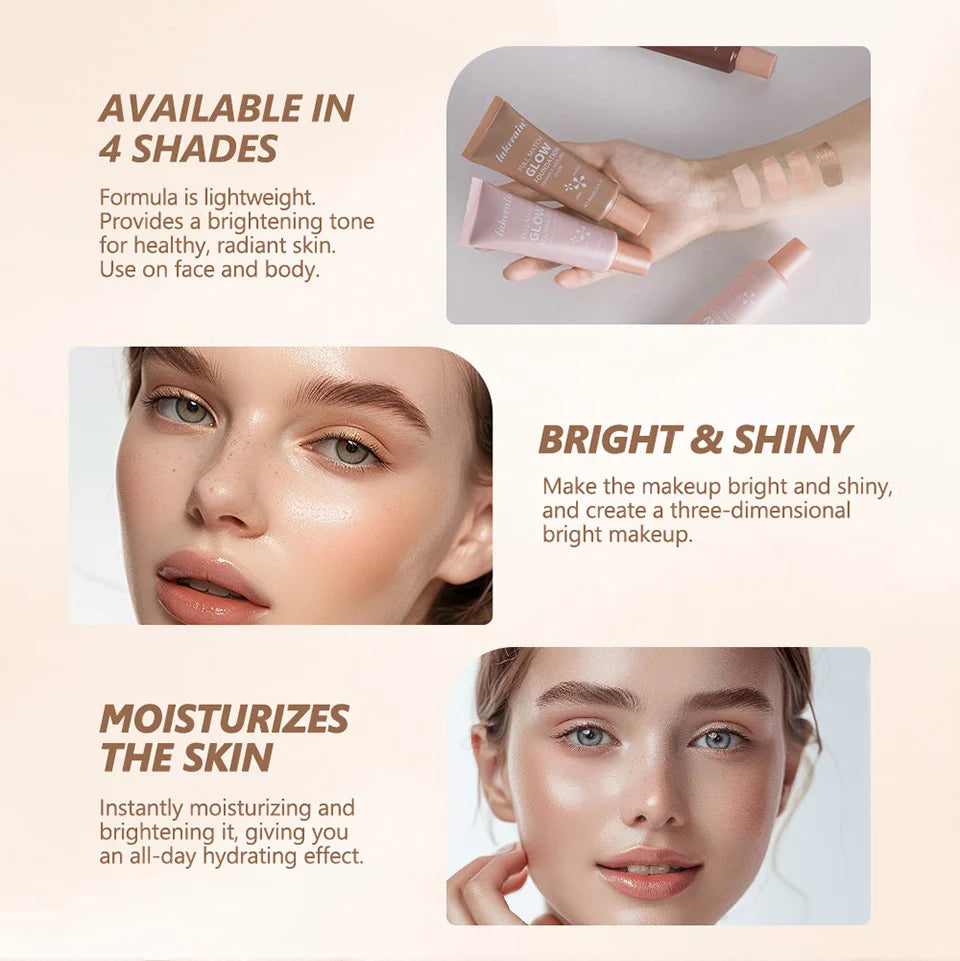 Tidesmit lightweight liquid foundation and natural glow enhancer texture close-up for radiant face makeup