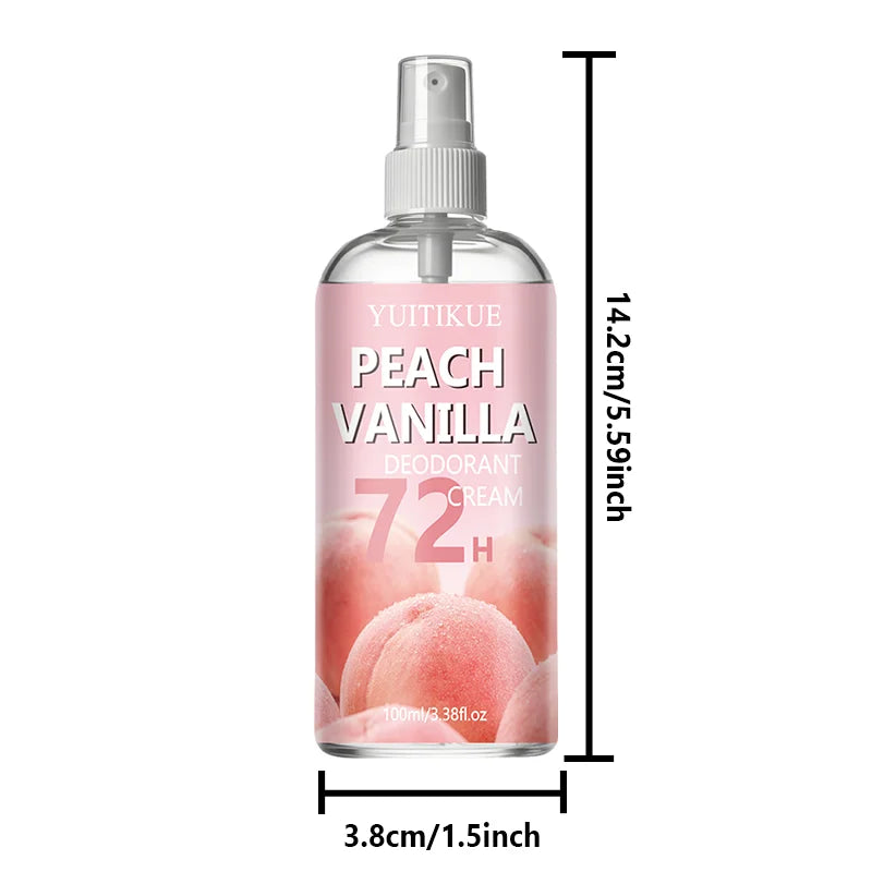 Tidesmit Peach Vanilla 72H long lasting deodorant spray for effective foot and shoe odor elimination