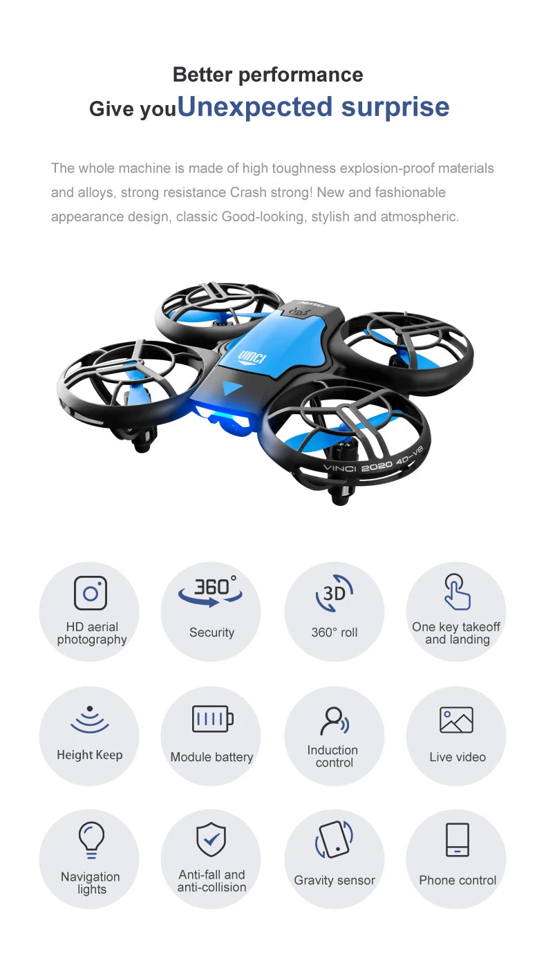 4K Camera Drone - Foldable Beginner Quadcopter with Obstacle Avoidance Tidesmit