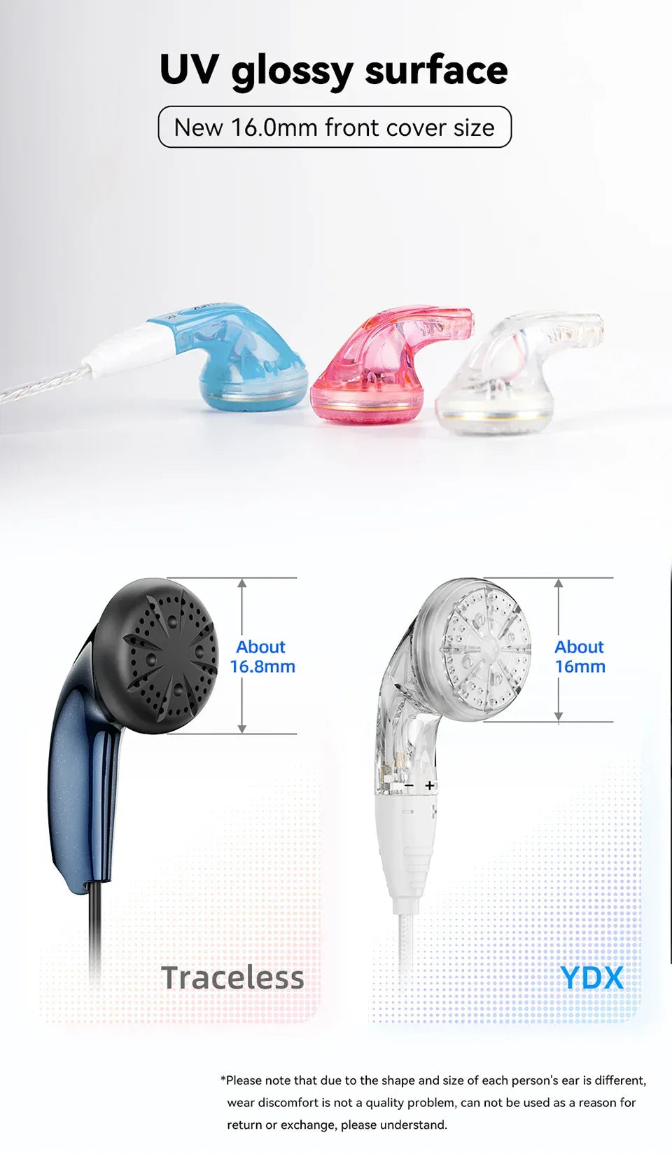 HiFi Wired Earbuds, 14.8mm Dynamic Driver, Detachable Cable - Tidesmit Tidesmit