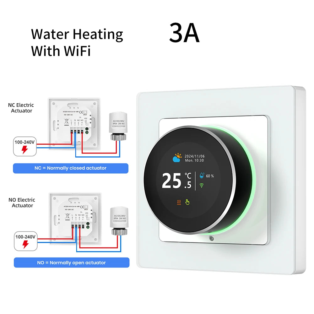 AVATTO WiFi Smart Knob Thermostat，Electric Floor Heating Water/Gas Boiler Temperature Controller Support Tuya Google Home,Alexa