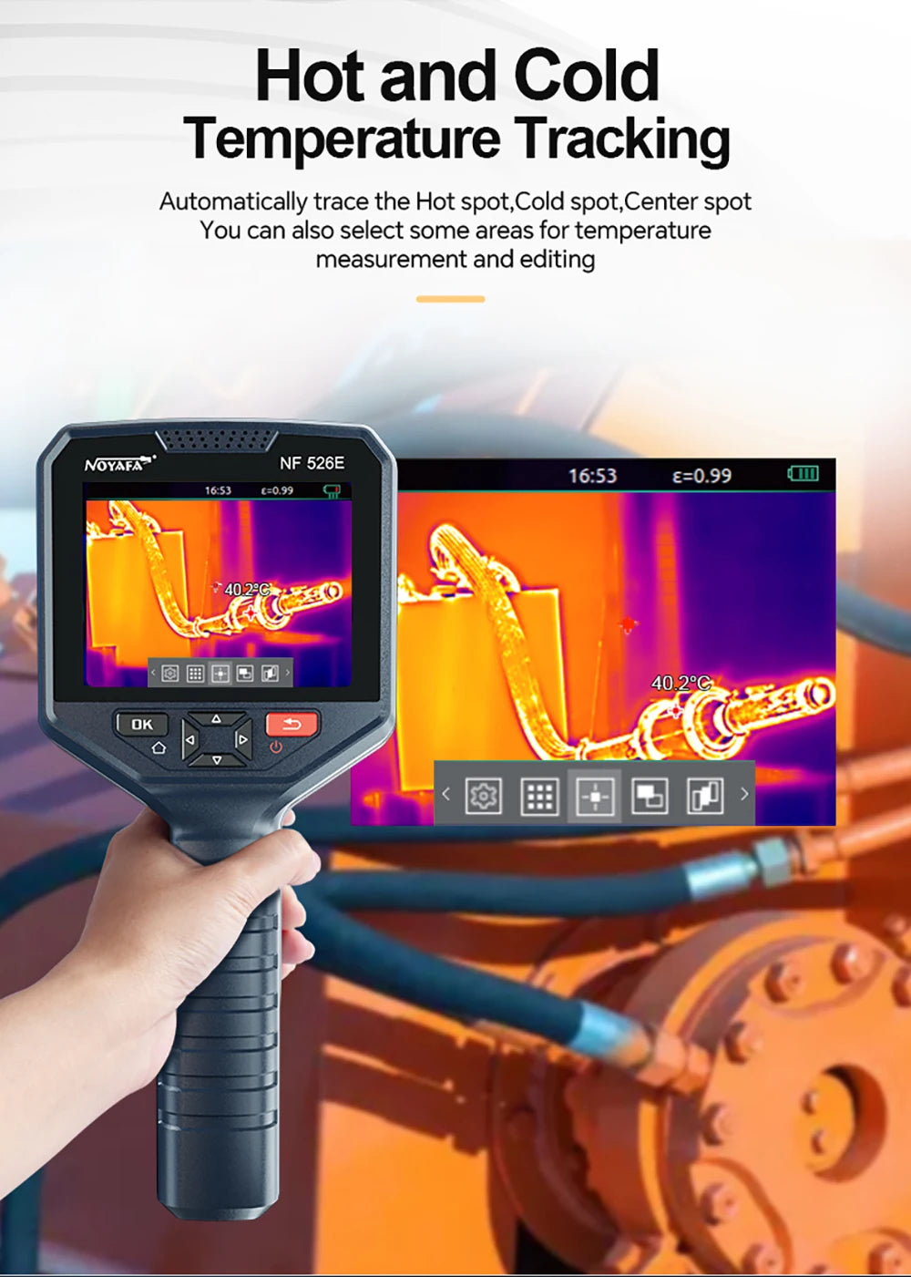 NOYAFA NF-526E Thermal Imager 256*192 Handheld thermal Camera Infrared Temperature Meter For Repair, PCB, Circuit Testing