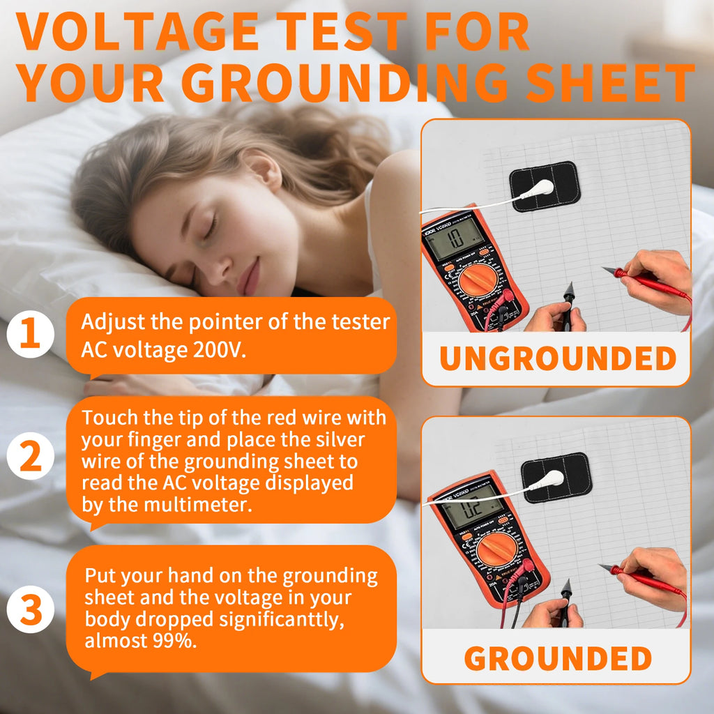 6 Size Grounding Mat Soft PU Pad for Improves Sleep Enhanced Circulation Reduces Pain Home Yoga Foot Mat Table Desk Rug
