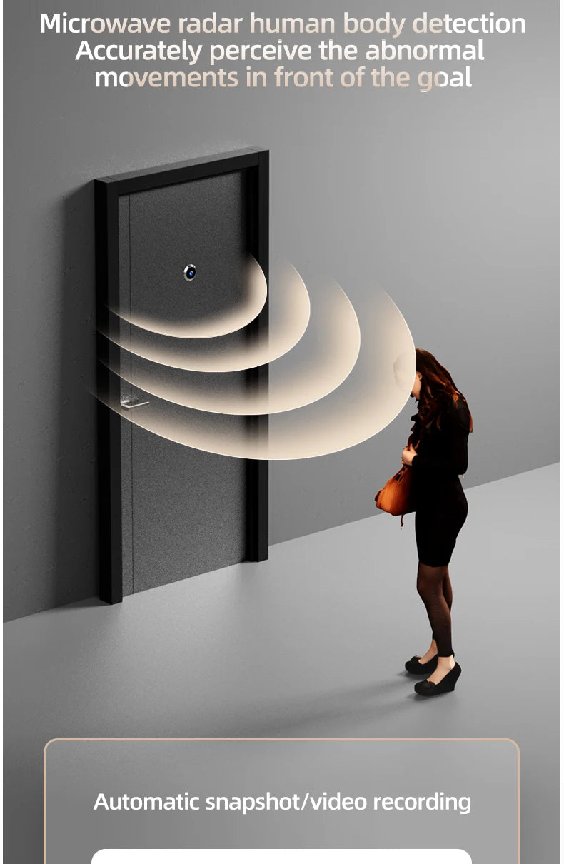 Danmini Visual Doorbell Peephole 4.3'' LCD HD Display Digital Door Viewer 1 Million Pixel 120° Camera Security Cat Eye Door Bell